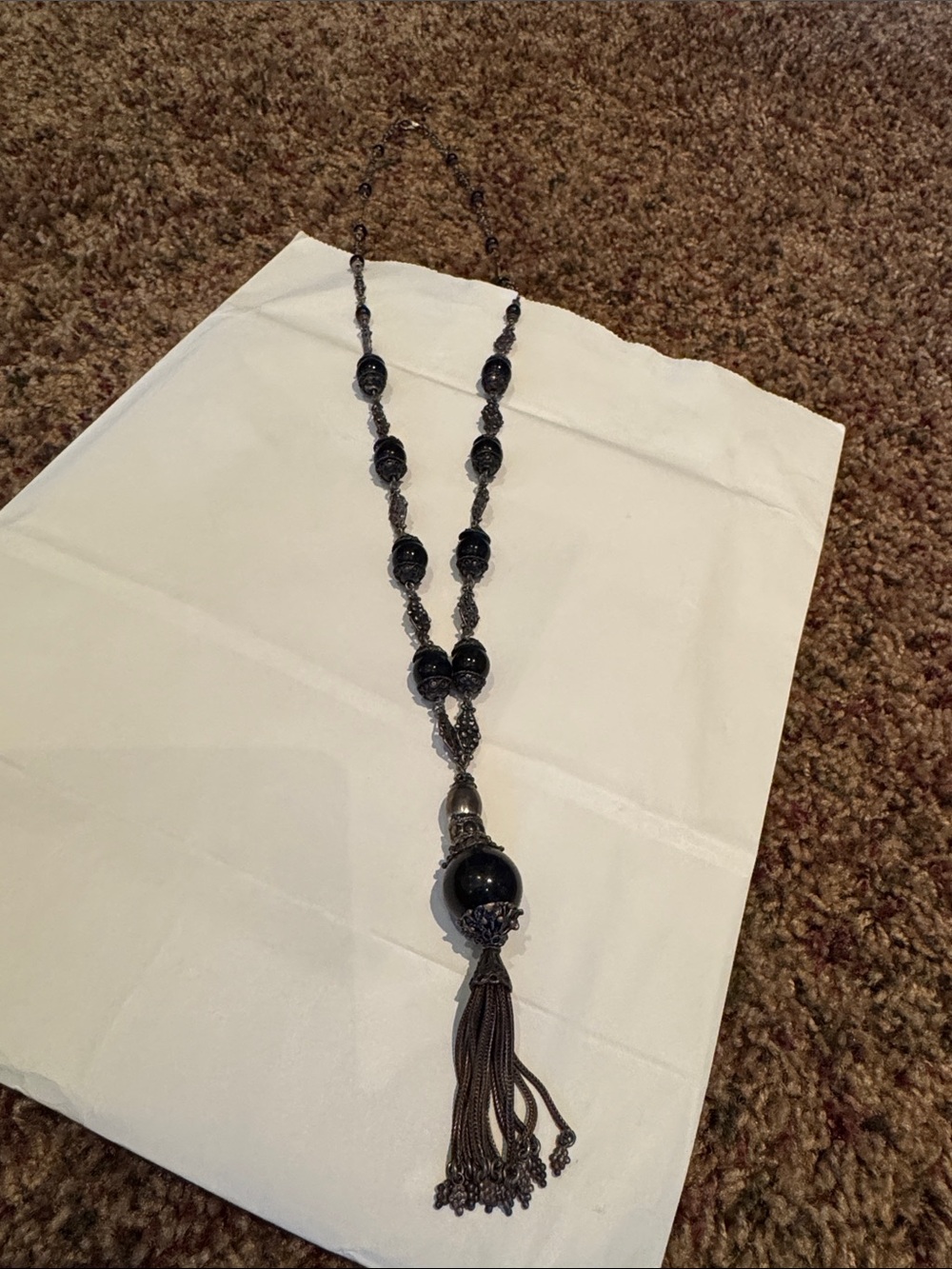 Black beaded necklace